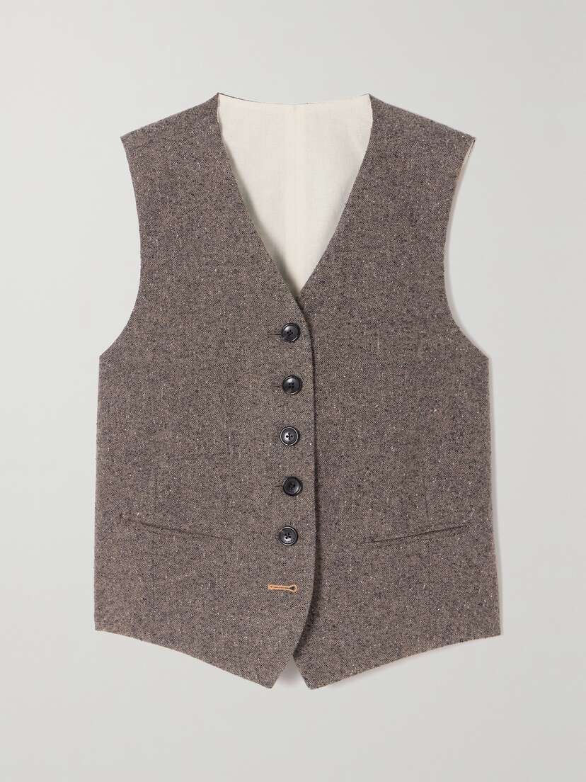 Fortela Demi Mélange Wool-blend Tweed Vest