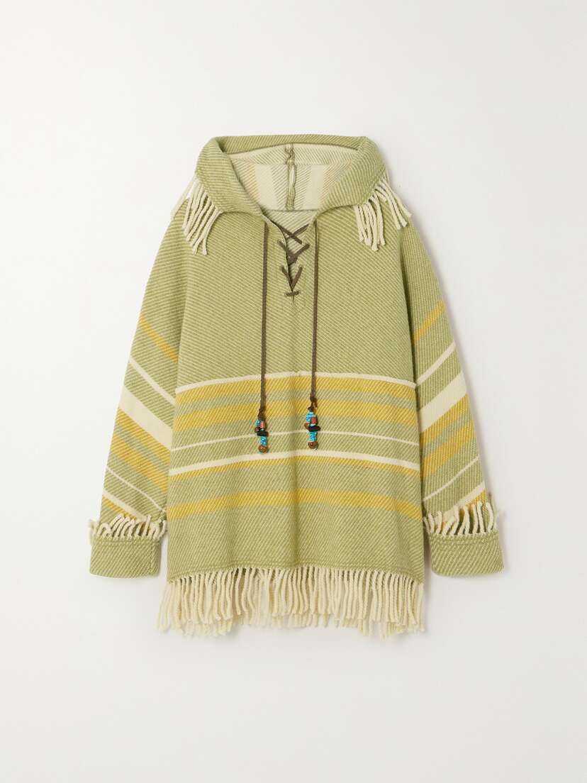 Fortela Fern Fringed Striped Wool-blend Hoodie