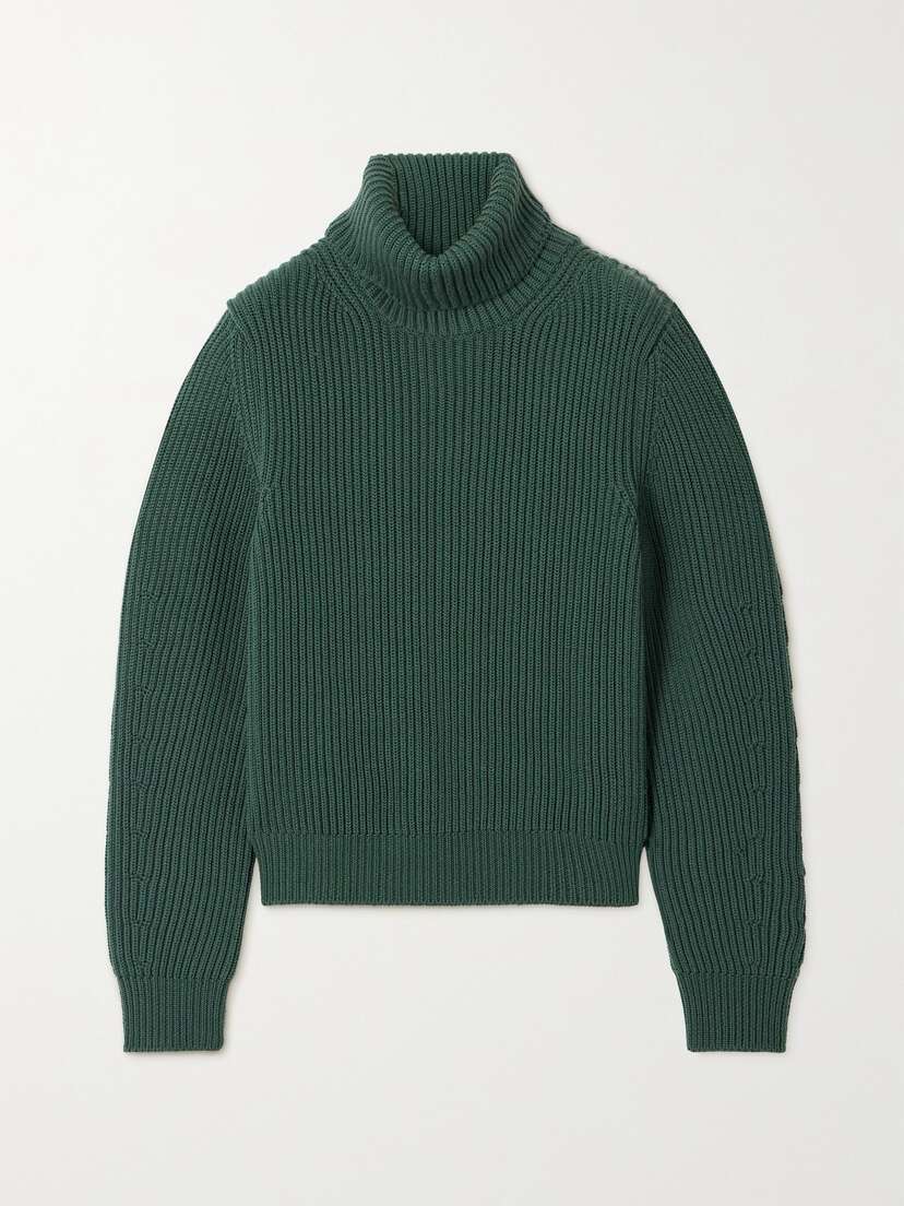 Fortela Leona Ribbed Wool Turtleneck Sweater