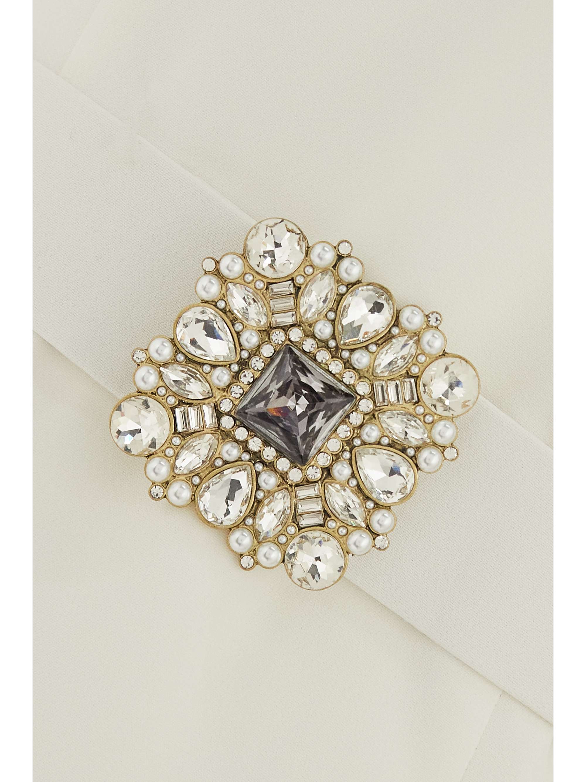 ANDREW GN Belted crystal-embellished crepe mini dress