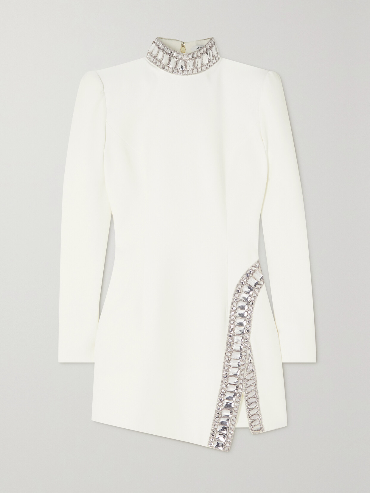 Andrew Gn - Crystal-embellished Cady Mini Dress - Off-white