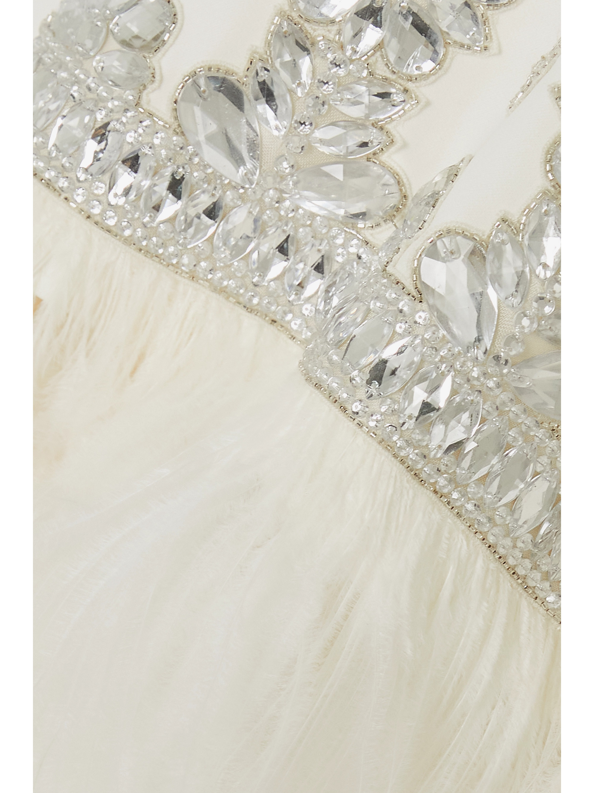 Andrew Gn Feather and crystal-embellished crepe gown