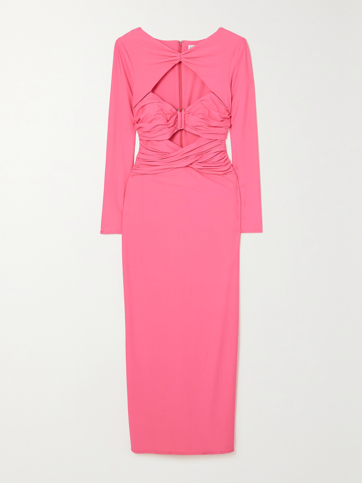 Self-portrait Cutout Jersey Midi Dress In Fucsia