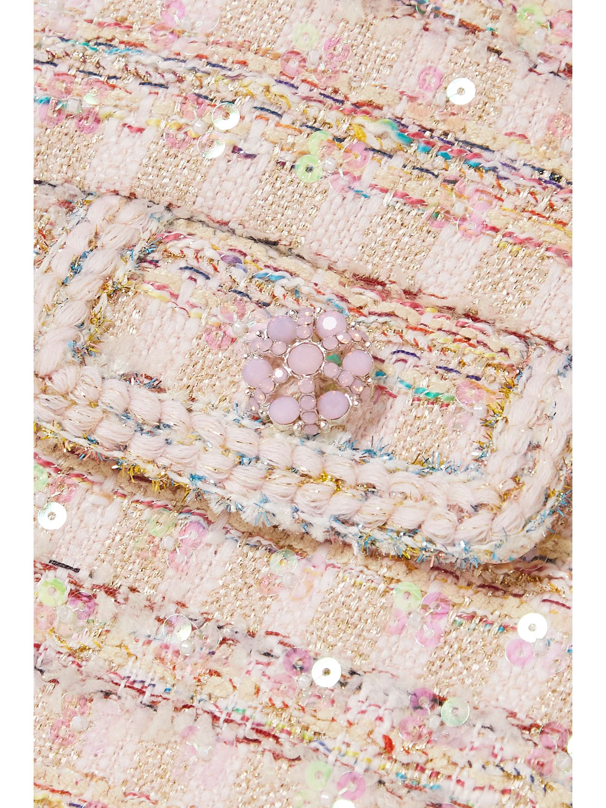 SELF-PORTRAIT Cropped sequined bouclé jacket