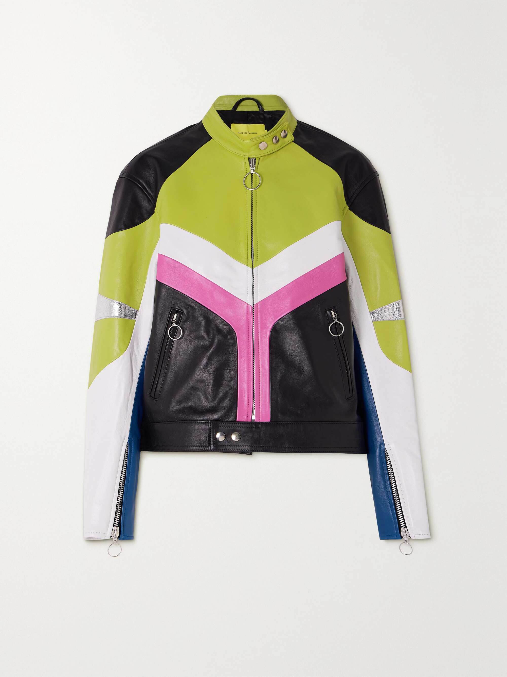 MARQUES ALMEIDA Color block leather jacket NET A PORTER