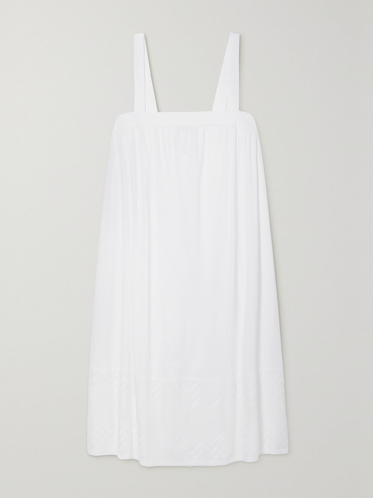 Hanro - Vivia Embroidered Cotton-batiste And Cotton-jersey Nightdress - White