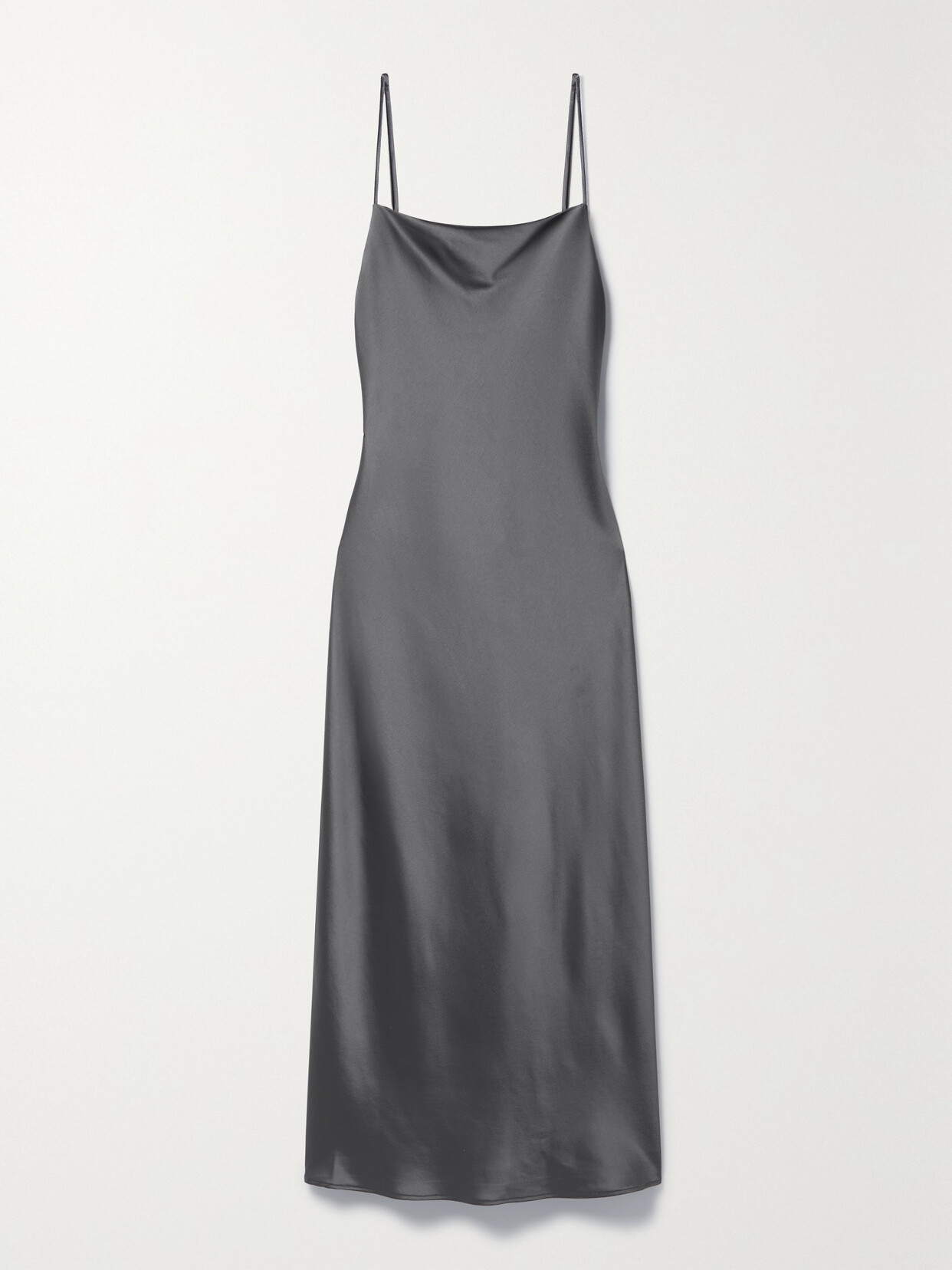 LESET Barb Satin Maxi Dress - Gray