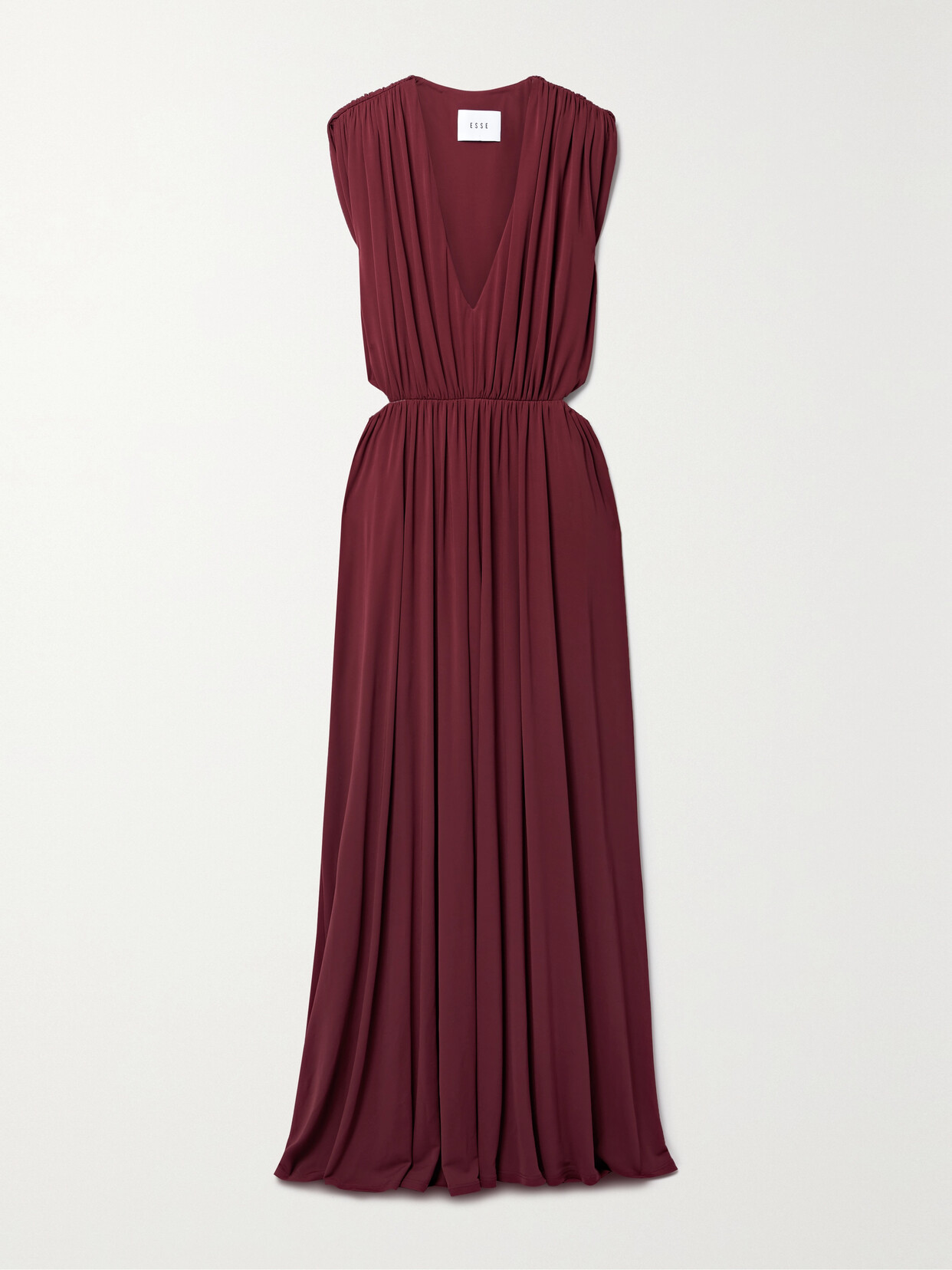 ESSE Studios + Net Sustain Cutout Gathered Crepe Gown - UK 12