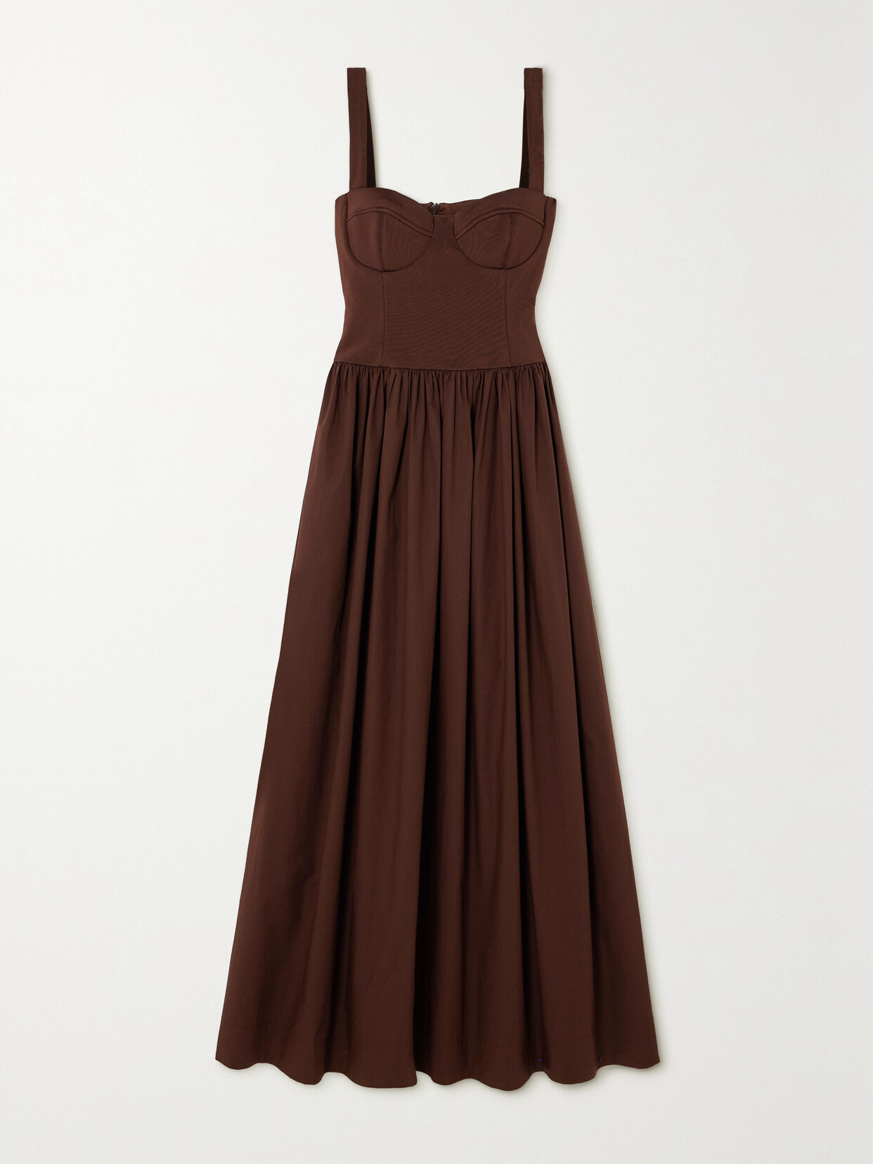 ESSE Studios - + Net Sustain Knitted And Organic Cotton-poplin Maxi Dress - Brown