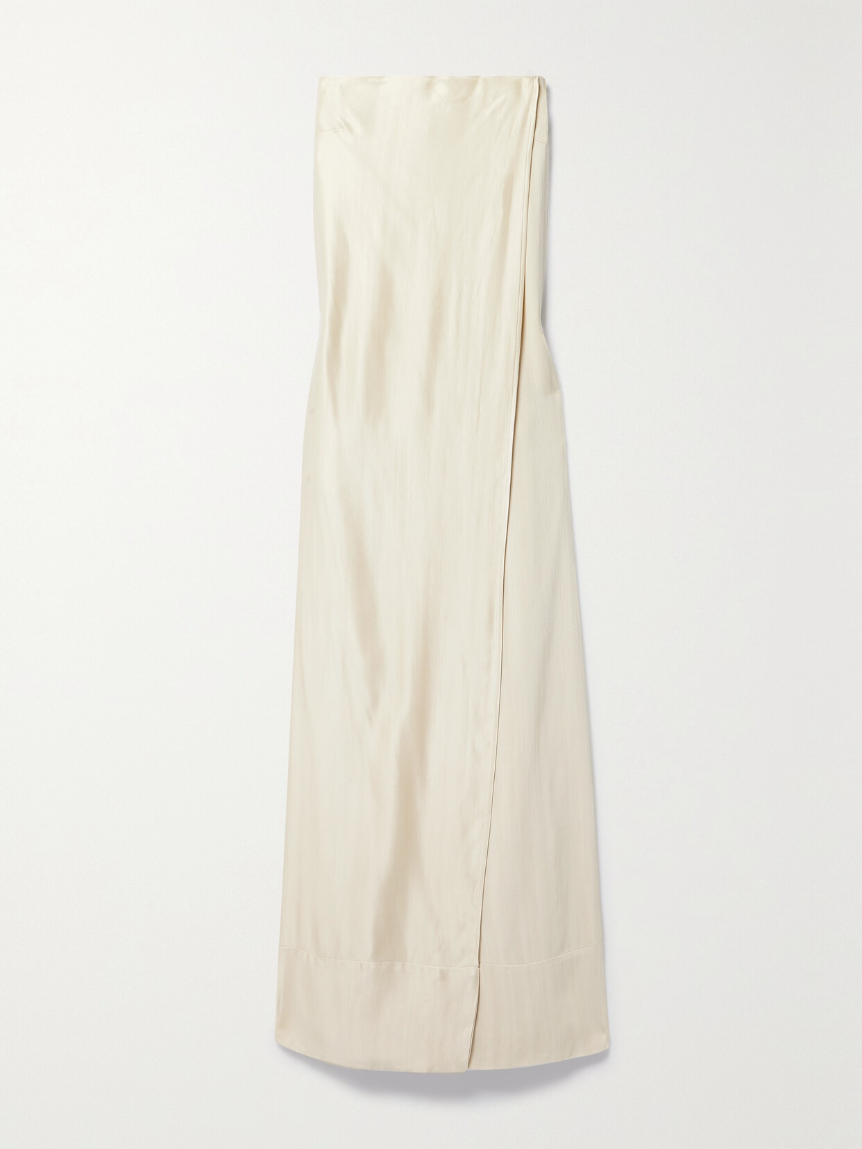 ESSE Studios - Oude Strapless Satin-crepe Wrap-effect Maxi Dress - Ecru