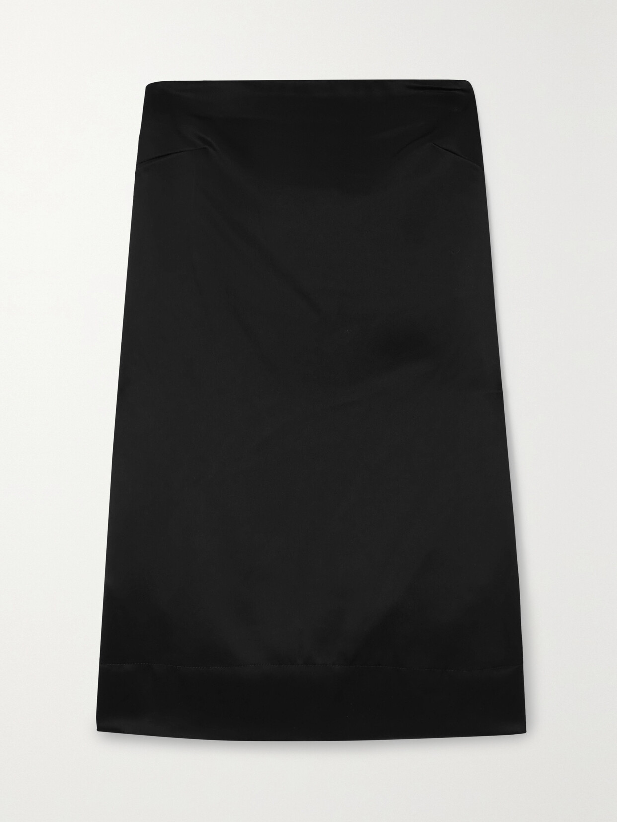 ESSE Studios + Net Sustain Mono Column Strapless Satin Mini Dress - Black