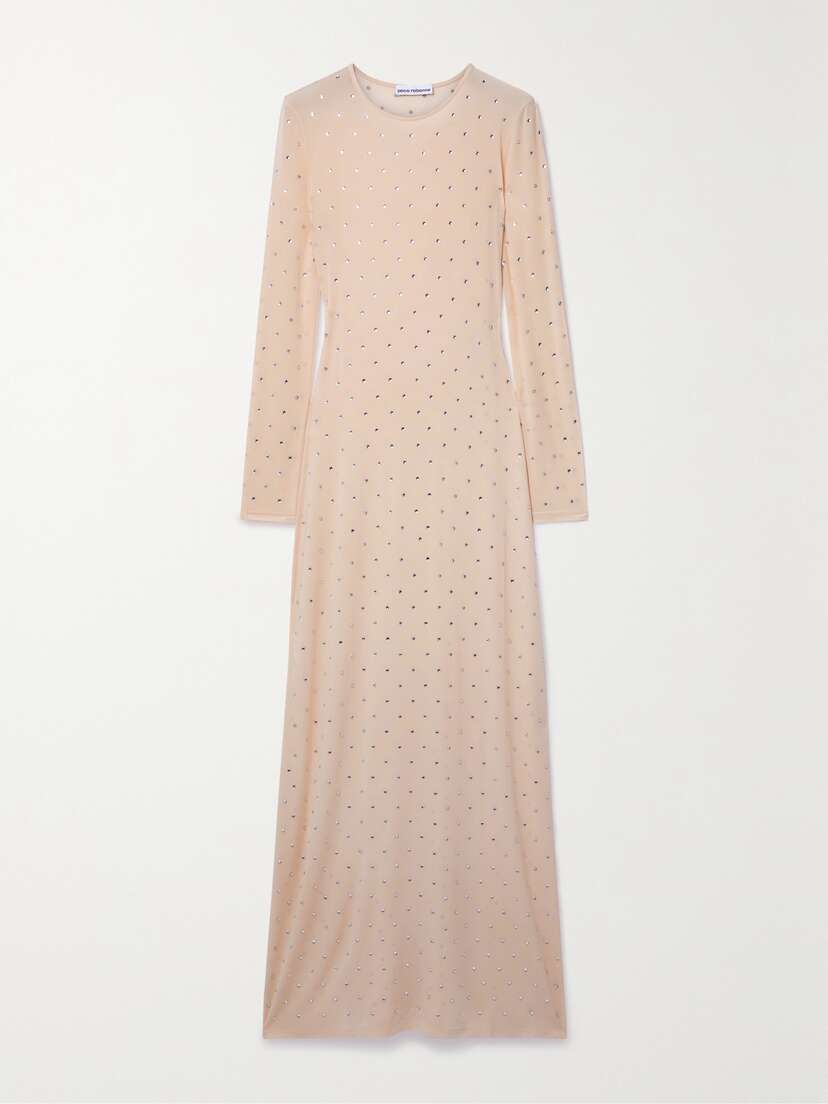 Rabanne Crystal-embellished Stretch-jersey Maxi Dress