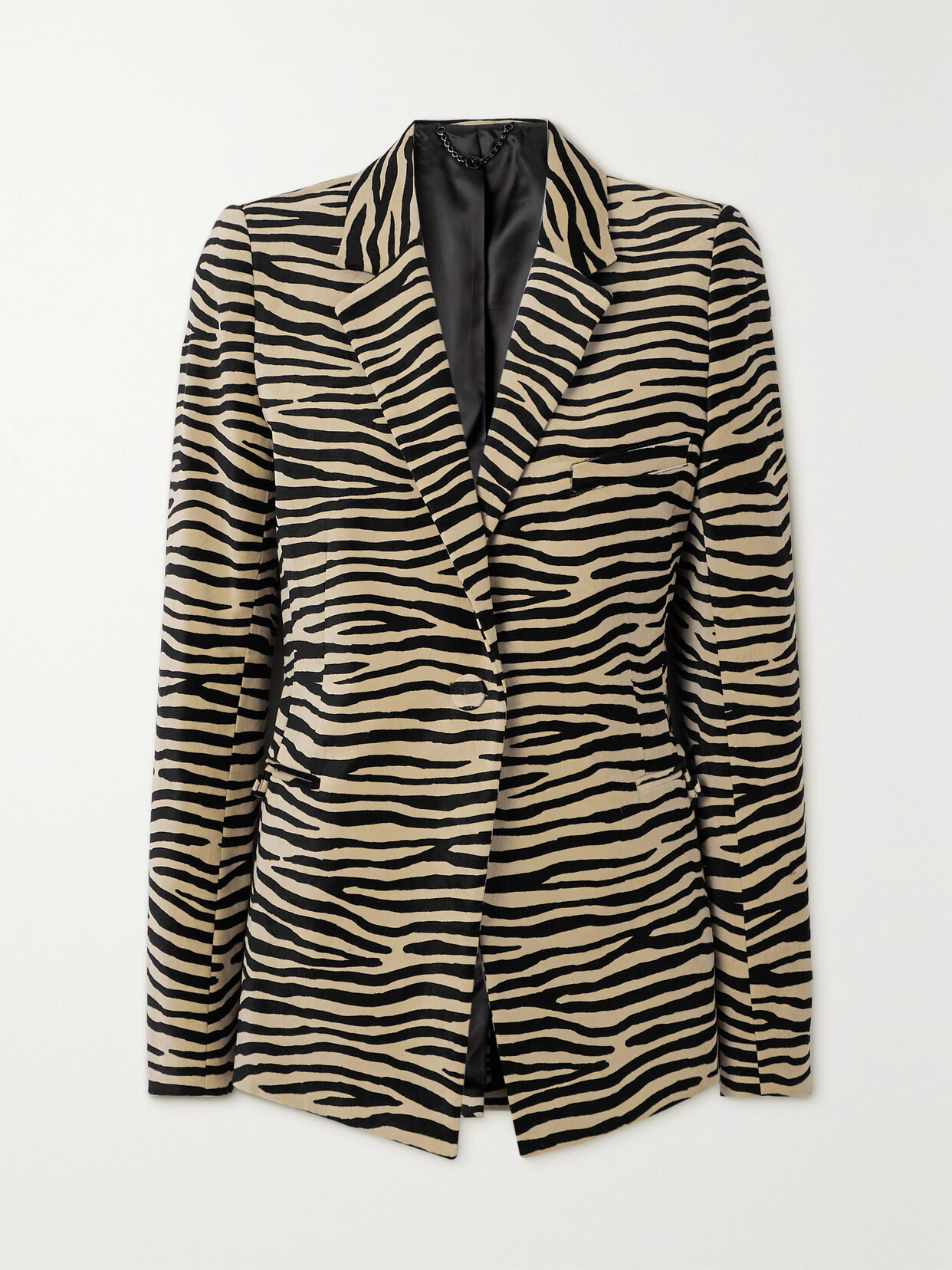 Rabanne - Tiger-print Cotton-blend Velvet Blazer - Gold