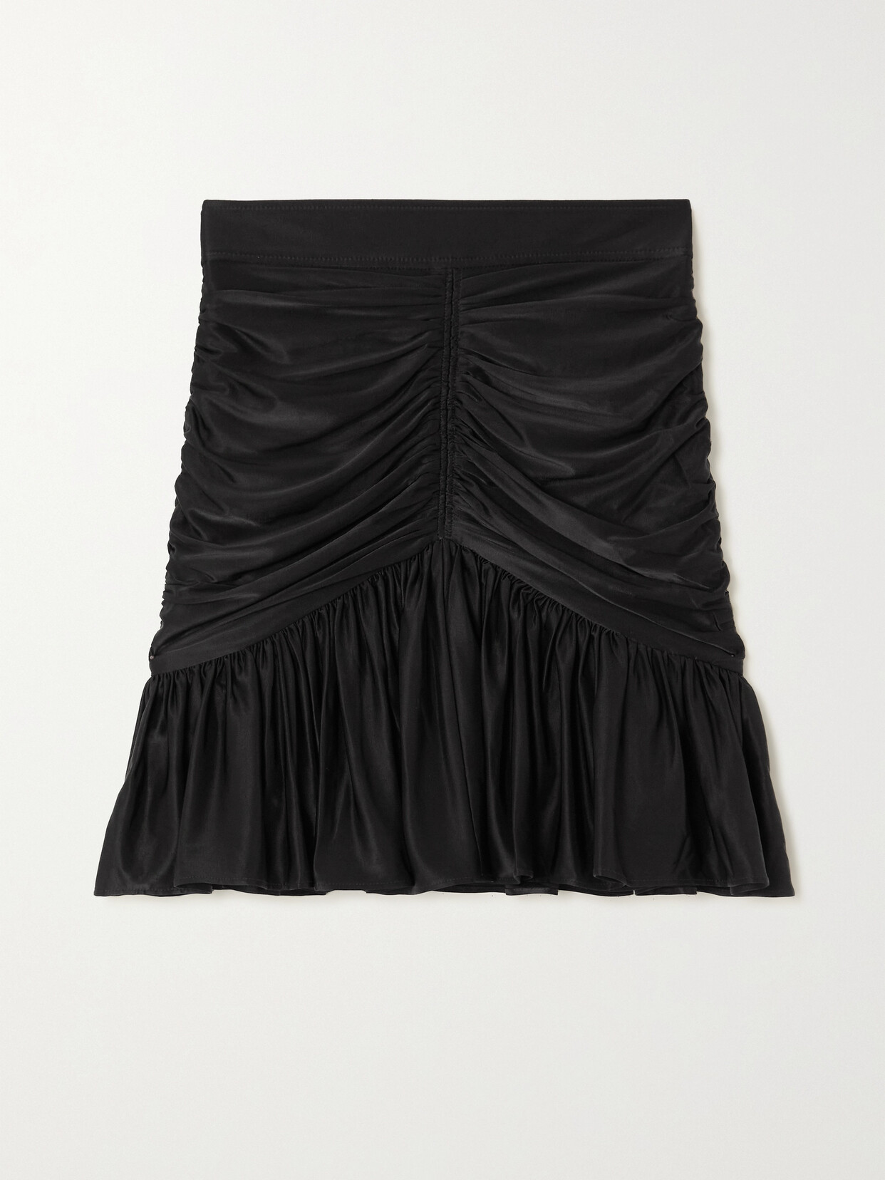 Rabanne Ruched Glossed-jersey Mini Skirt - Black
