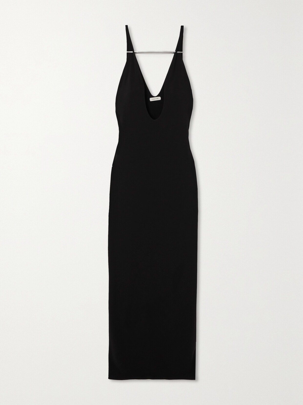 Grace Ling + Net Sustain Dagger Embellished Stretch-jersey Maxi Dress In Black