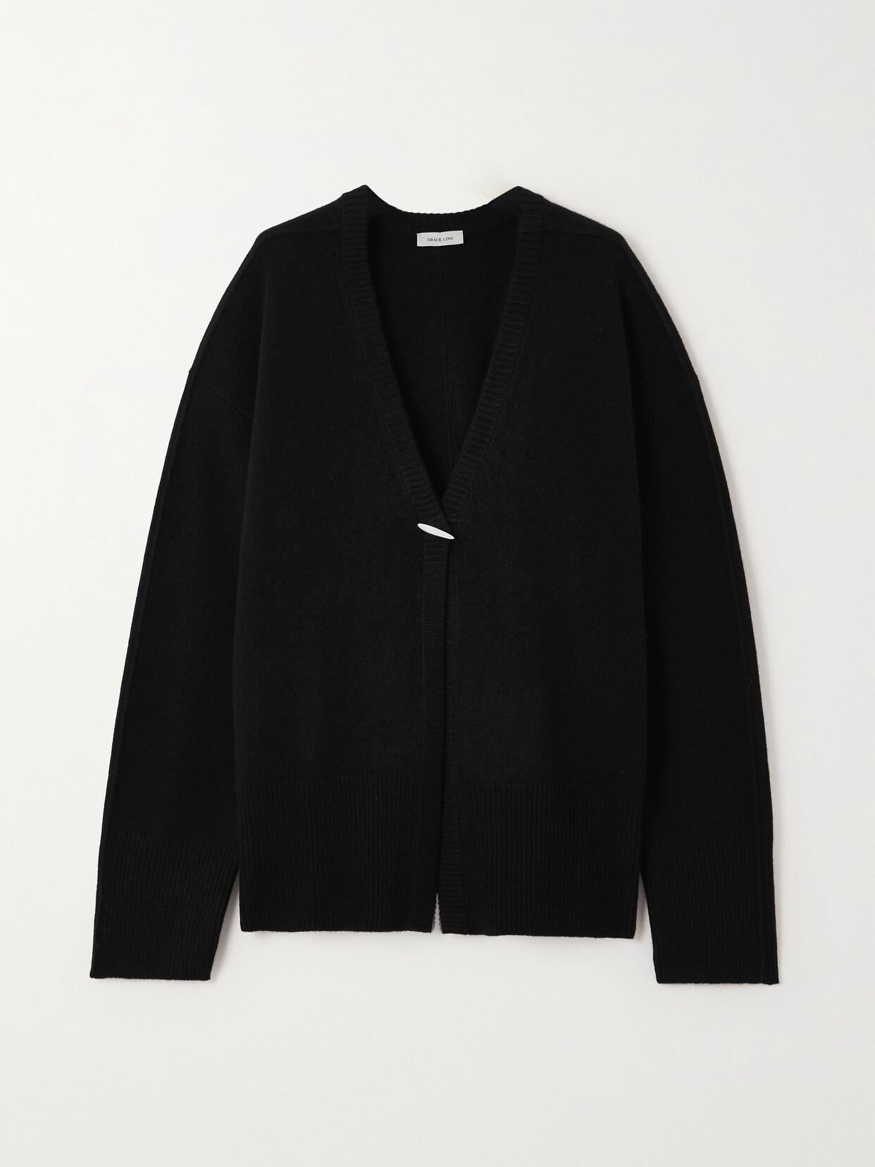 Grace Ling - + Net Sustain Merino Wool And Cashmere-blend Cardigan - Black