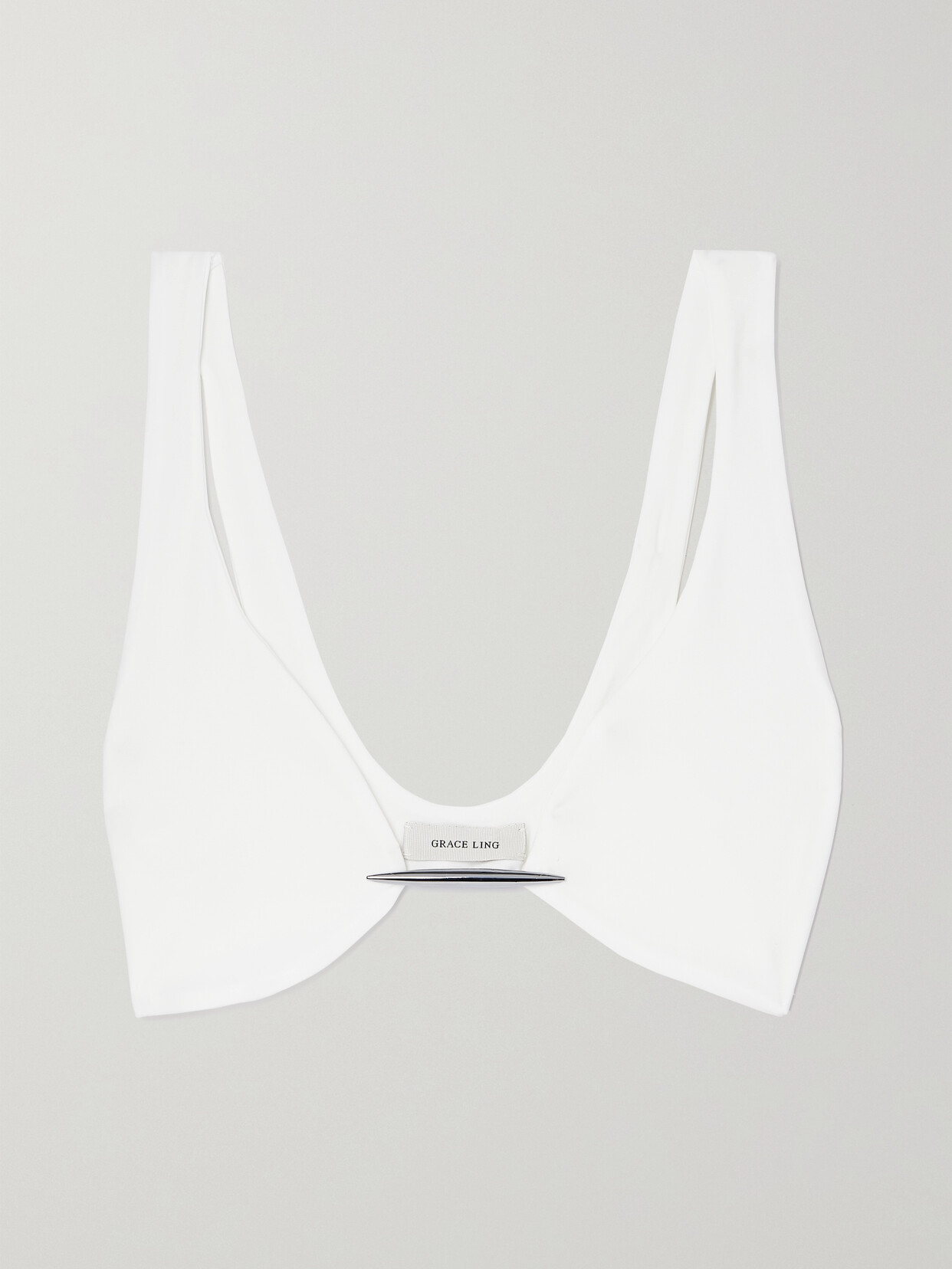 Grace Ling + Net Sustain Embellished Stretch-jersey Bralette - White