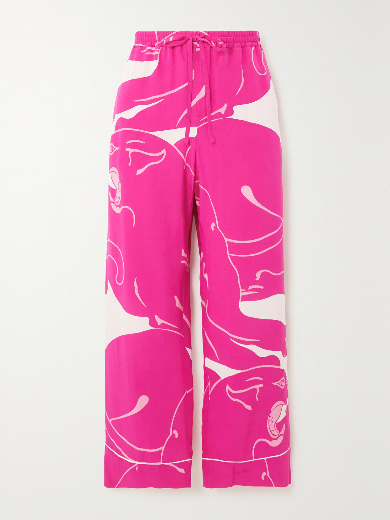 Valentino Garavani Cropped Printed Silk Straight-leg Pants -  - IT36