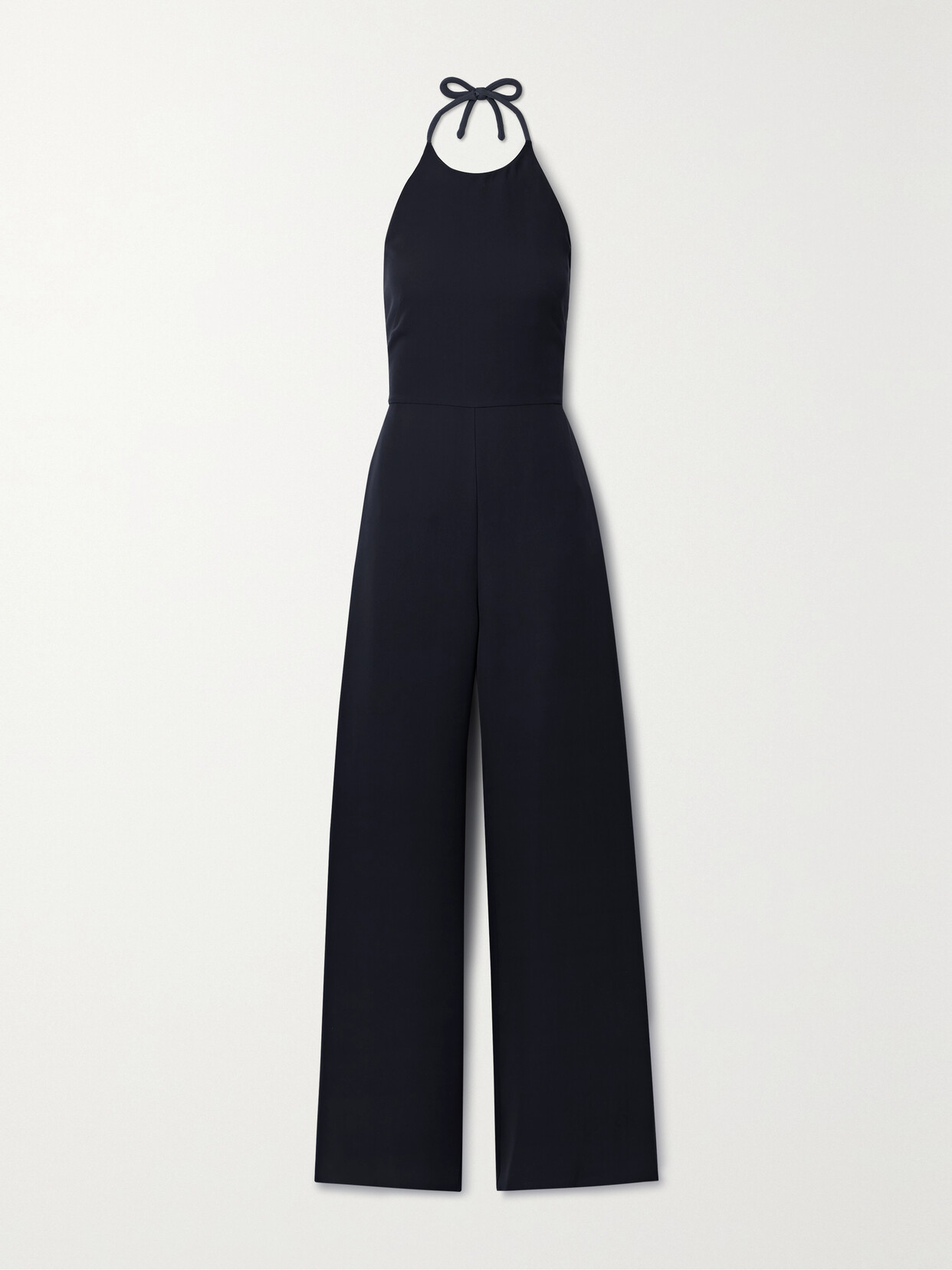 Valentino Garavani Bow-detailed Silk-cady Halterneck Jumpsuit - Blue