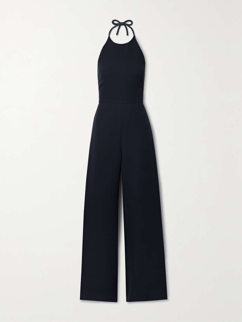 Valentino Garavani Bow-detailed Silk-cady Halterneck Jumpsuit