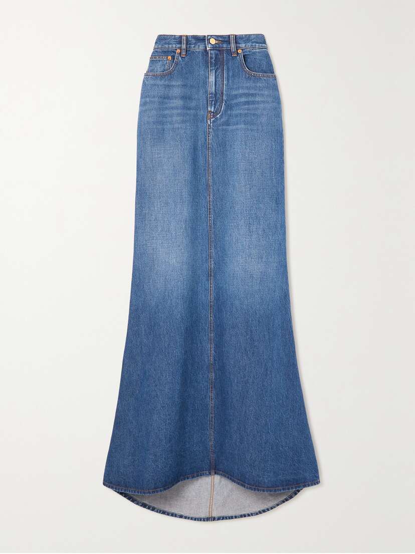 Valentino Garavani Flared Denim Maxi Skirt