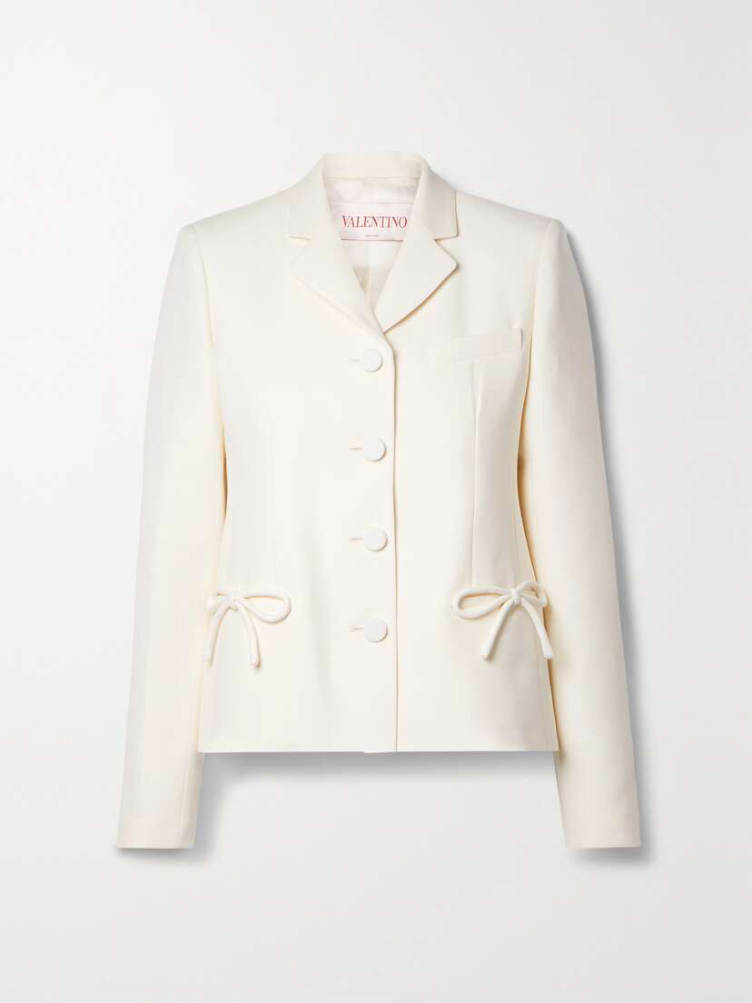 Valentino Garavani Bow-detailed Wool And Silk-blend Crepe Jacket