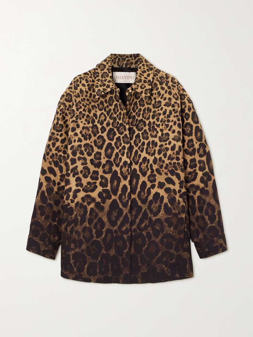 Valentino Garavani Leopard-print Wool And Silk-blend Shirt