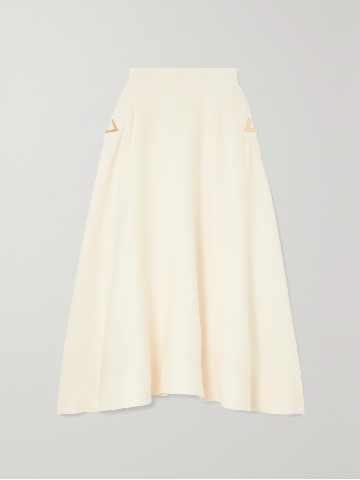 Valentino Garavani Embellished Stretch-crepe Midi Skirt - White