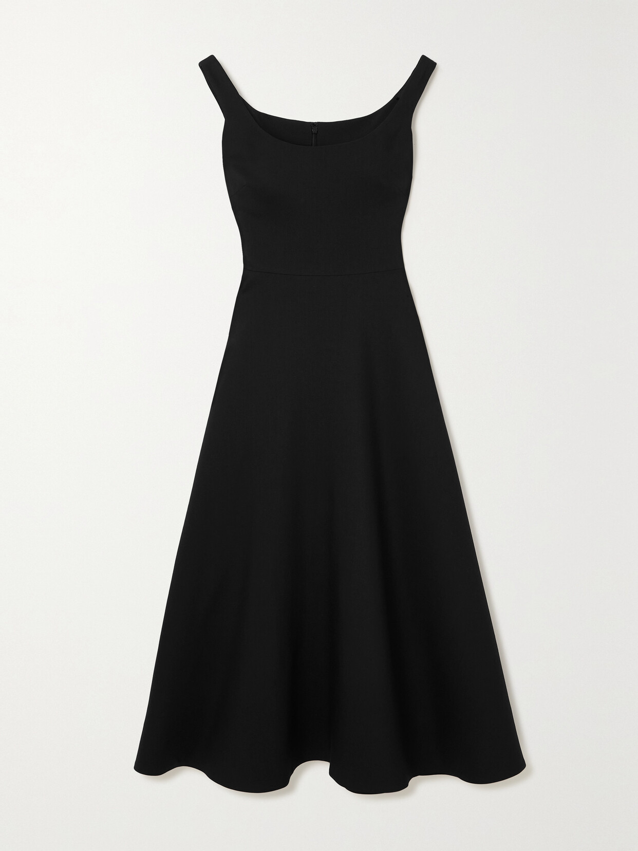 Valentino Wool And Silk-blend Midi Dress In Black