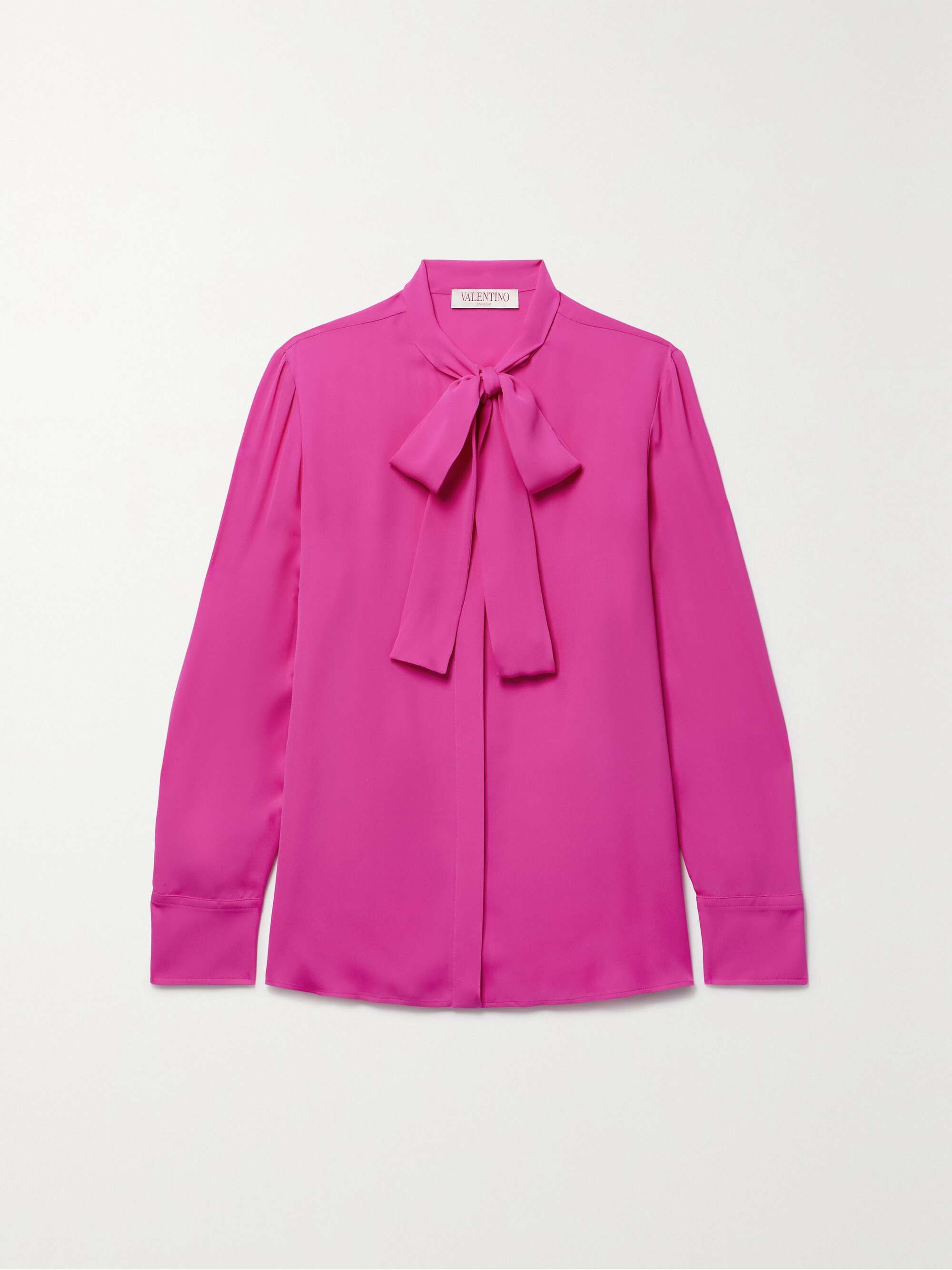 VALENTINO GARAVANI Pussy-bow silk shirt | NET-A-PORTER