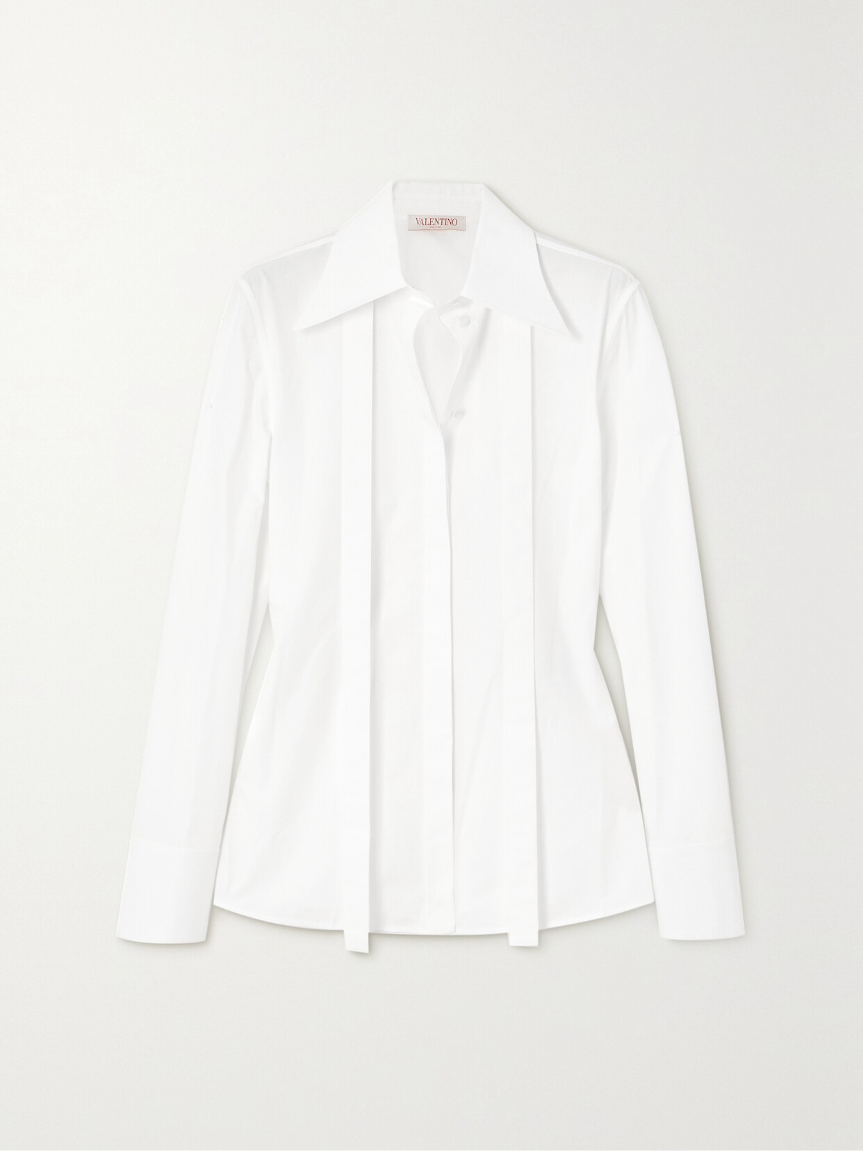 Valentino Garavani - Pussy-bow Cotton-poplin Shirt - White