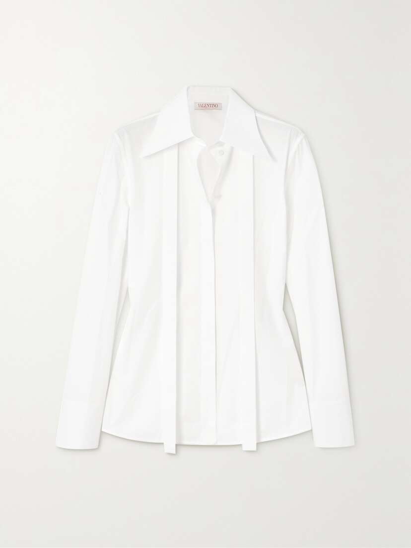 Valentino Garavani Pussy-bow Cotton-poplin Shirt