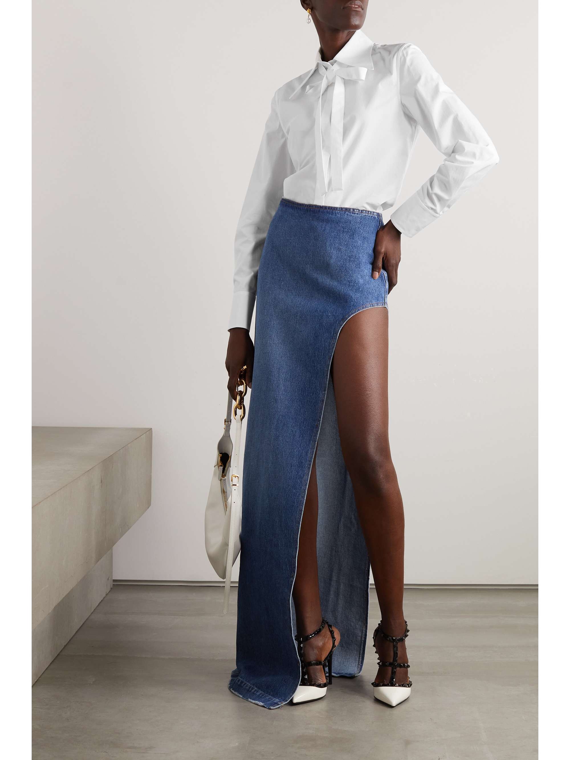VALENTINO GARAVANI Pussy bow cotton poplin shirt NET A PORTER