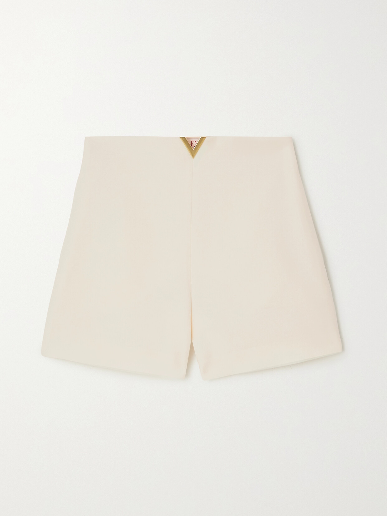 Shop Valentino Wool And Silk-blend Crepe Shorts In White