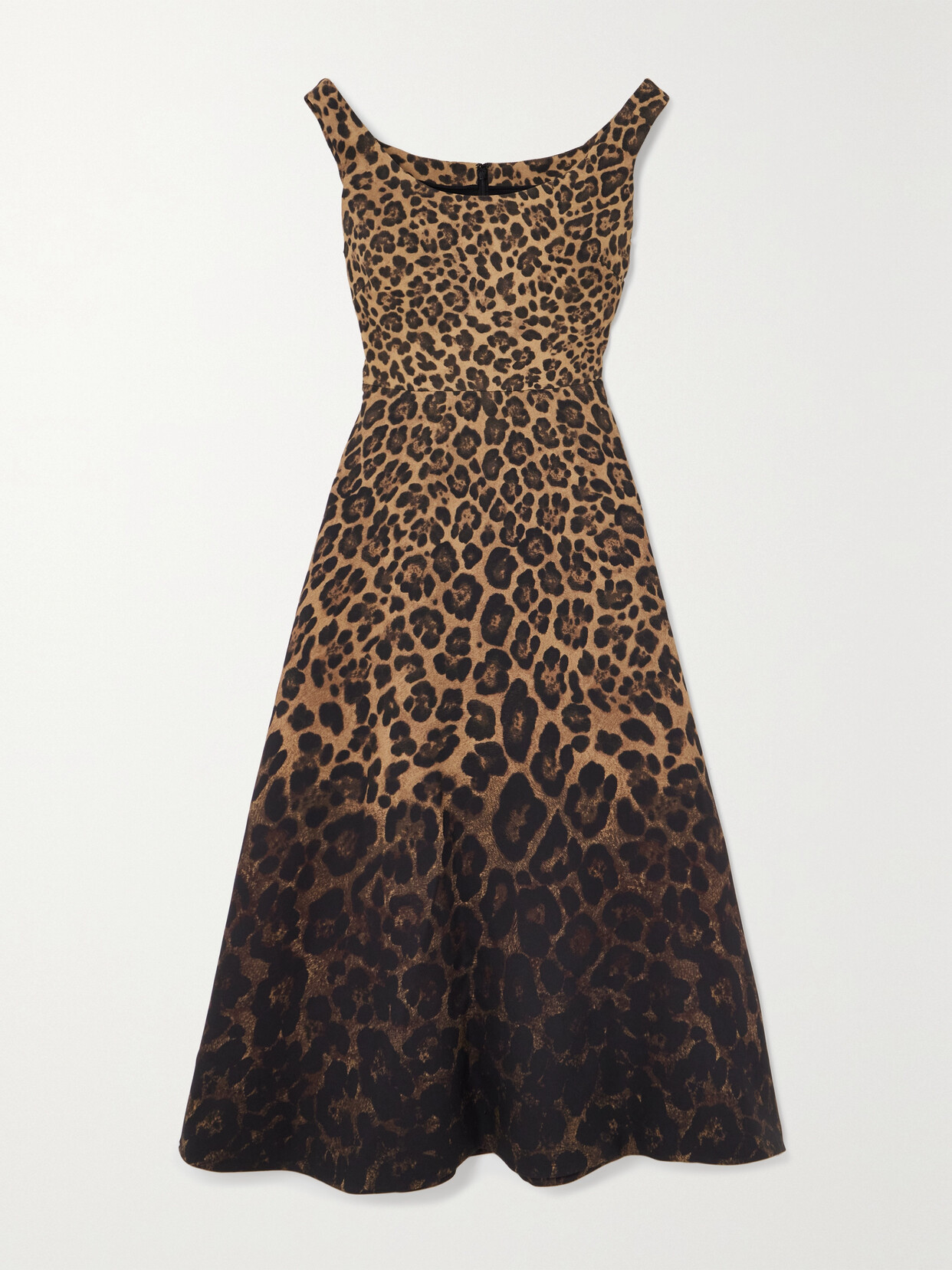 Valentino Garavani Leopard-print Ombré Wool And Silk-blend Crepe Midi Dress - Animal print