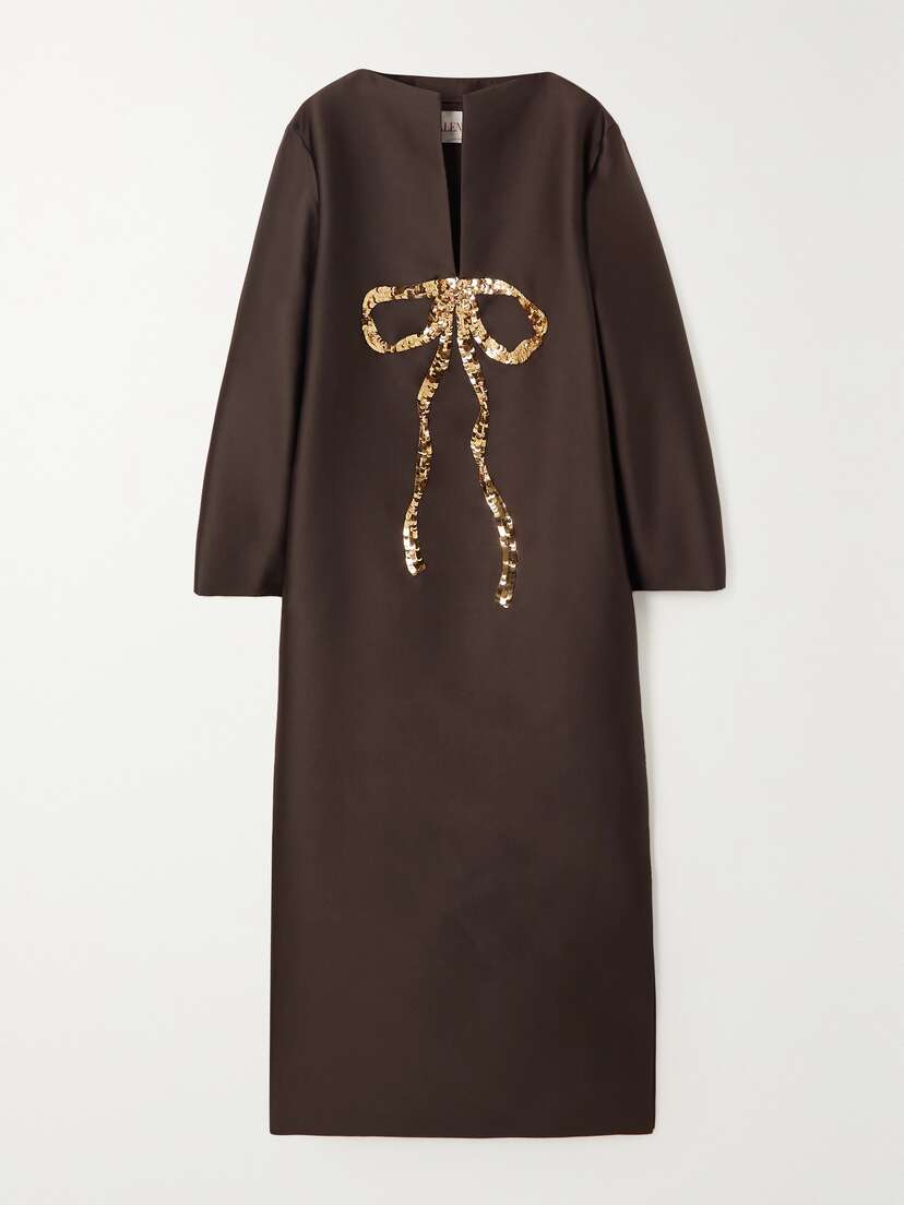 Valentino Garavani Sequin-embellished Wool And Silk-blend Gown