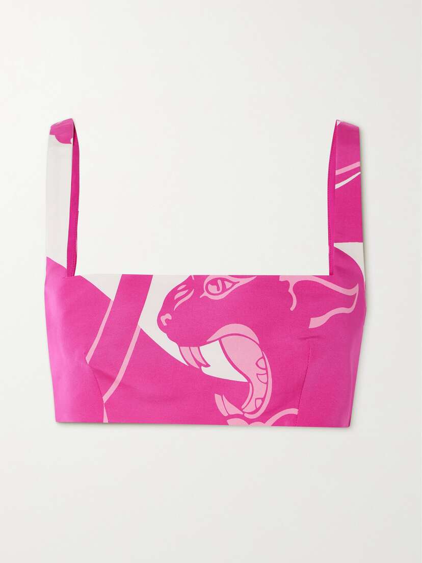 Valentino Garavani Printed Silk Bralette