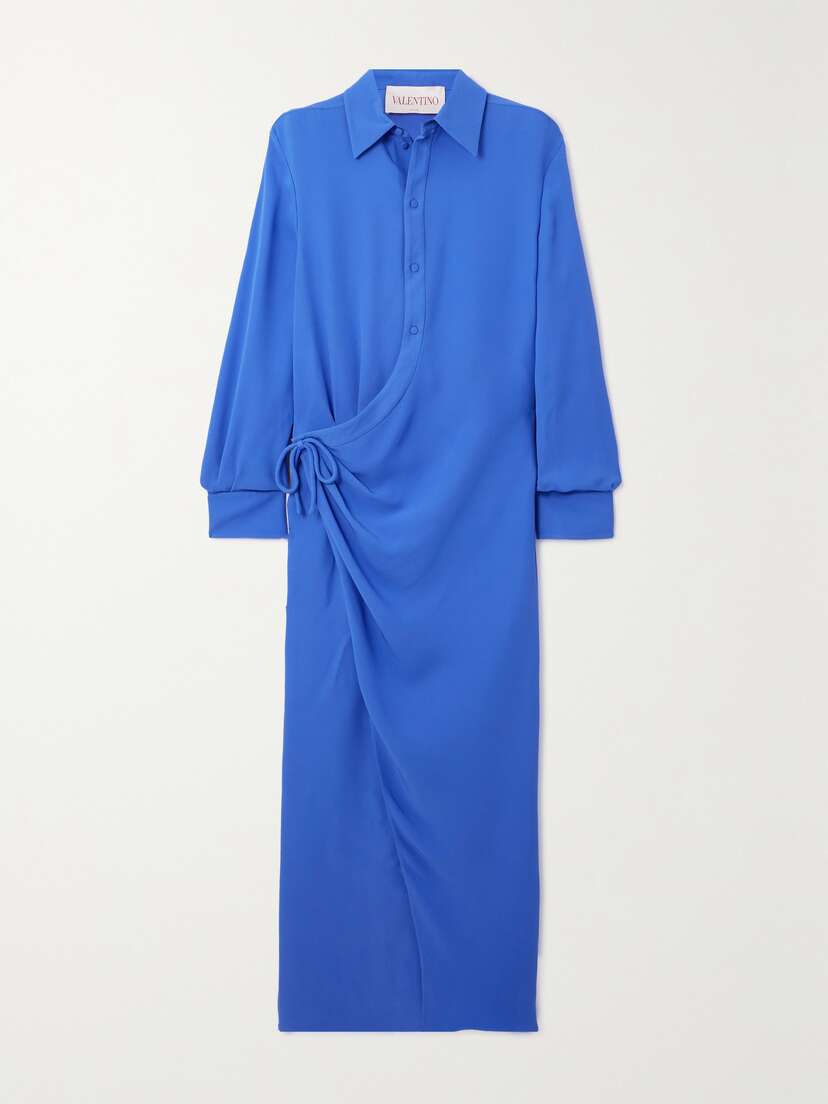 Valentino Garavani Draped Silk-crepe Midi Wrap Dress