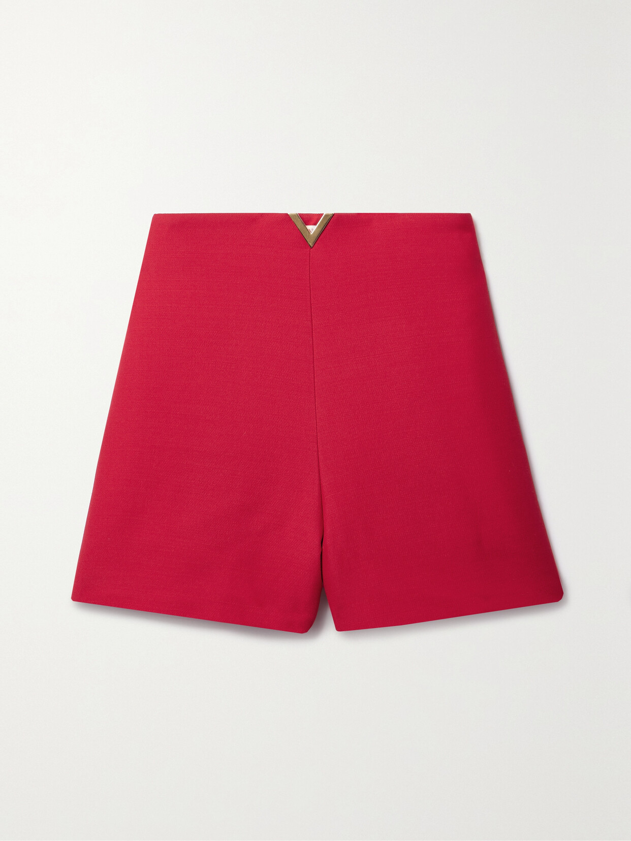 Shop Valentino Wool And Silk-blend Crepe Shorts In Red