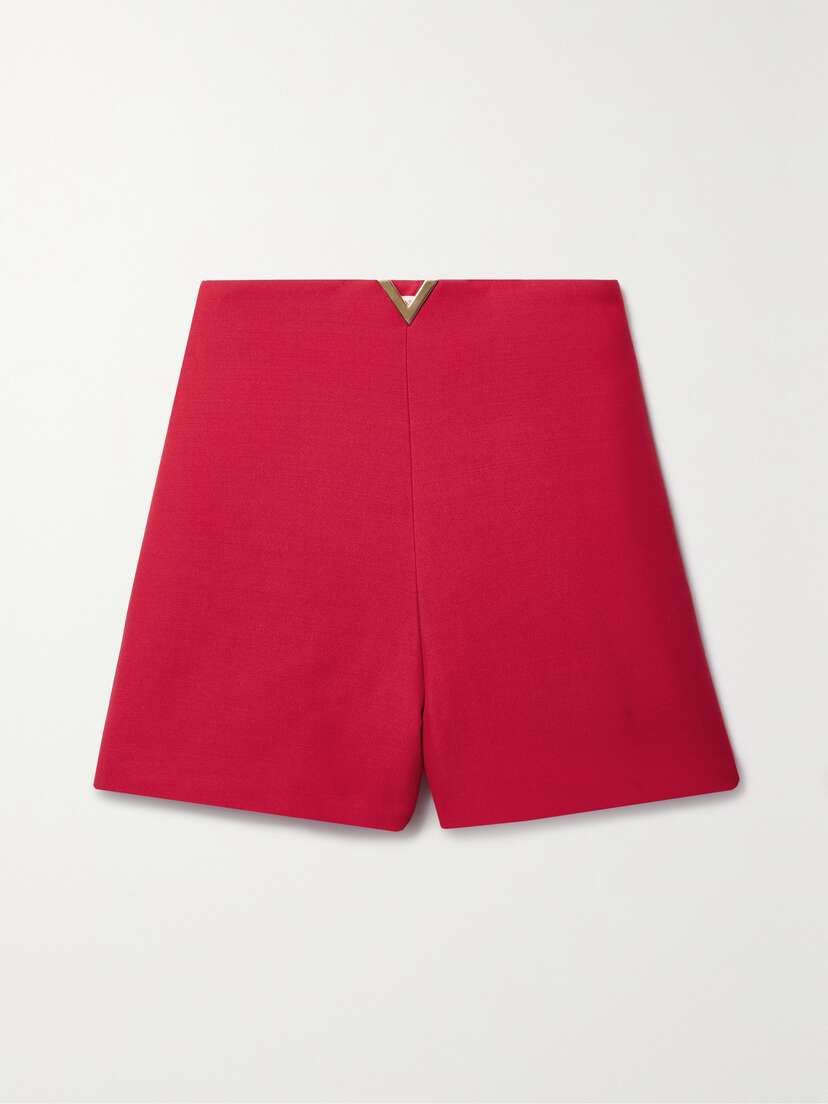 Valentino Garavani Wool And Silk-blend Crepe Shorts
