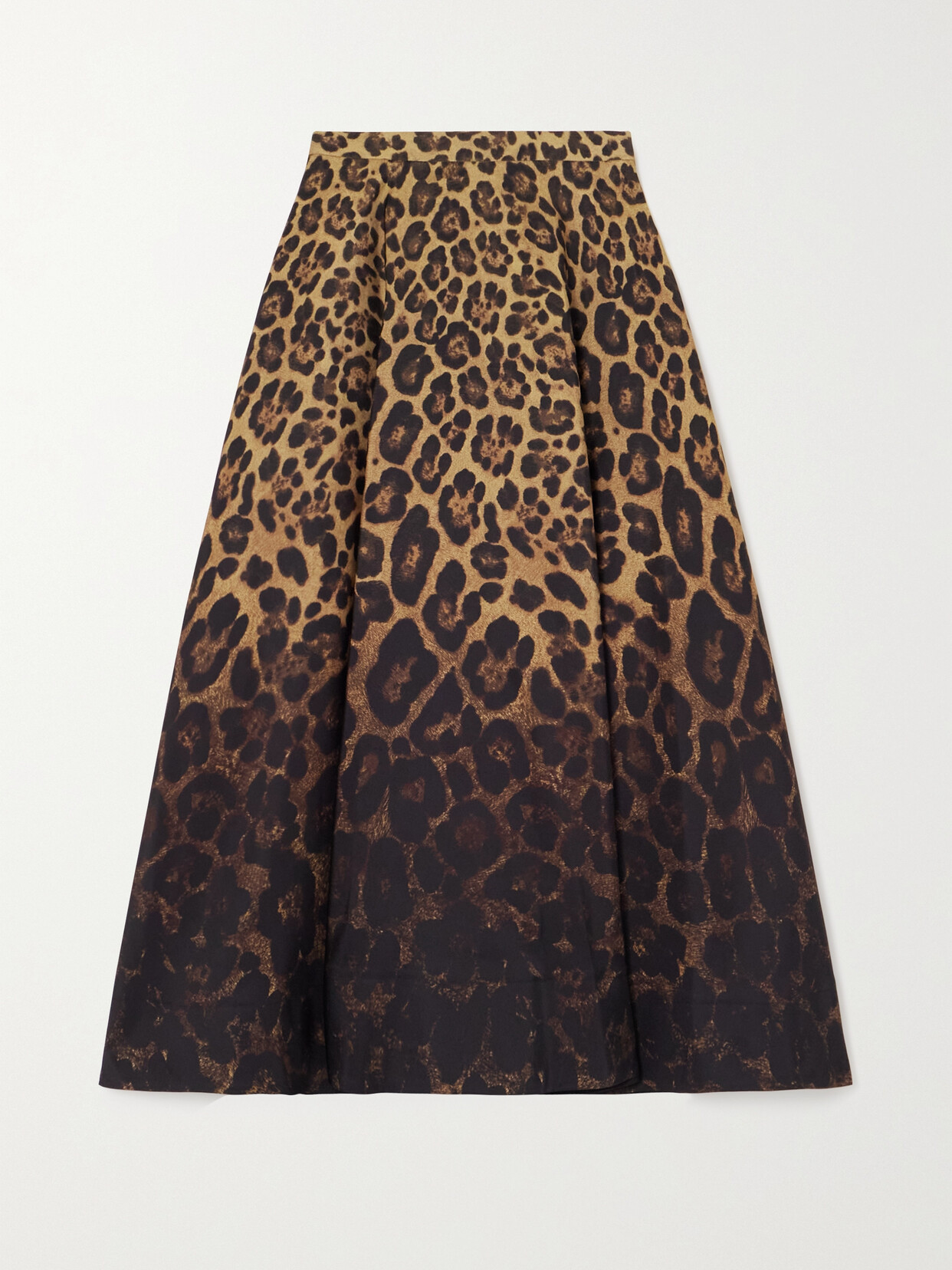 Shop Valentino Leopard-print Silk Midi Skirt In Animal Print