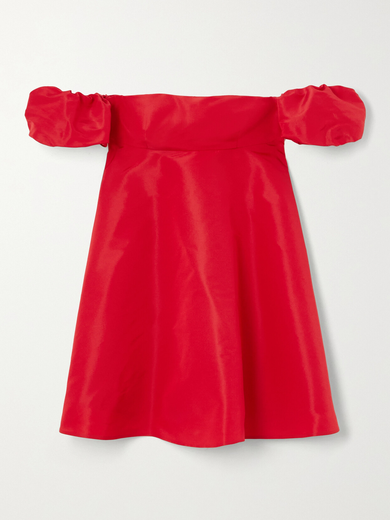 Valentino Garavani Off-the-shoulder Silk-faille Mini Dress - Red