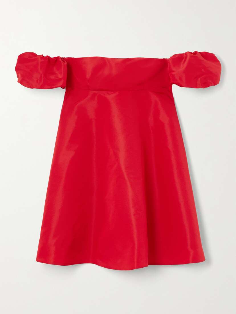 Valentino Garavani Off-the-shoulder Silk-faille Mini Dress