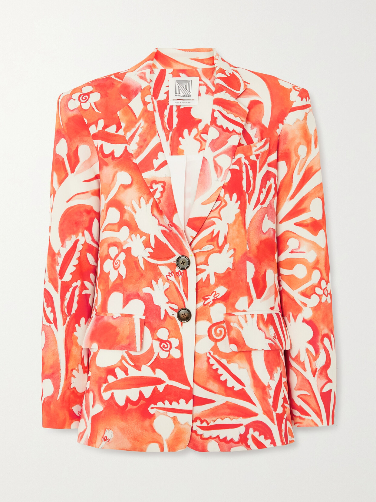 Rosie Assoulin Classic Printed Cady Blazer
