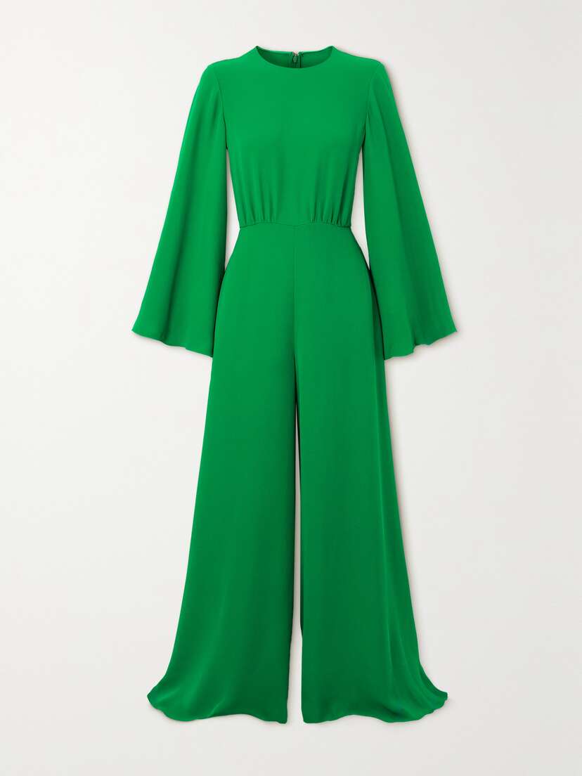 Valentino Garavani Gathered Silk-crepe Jumpsuit