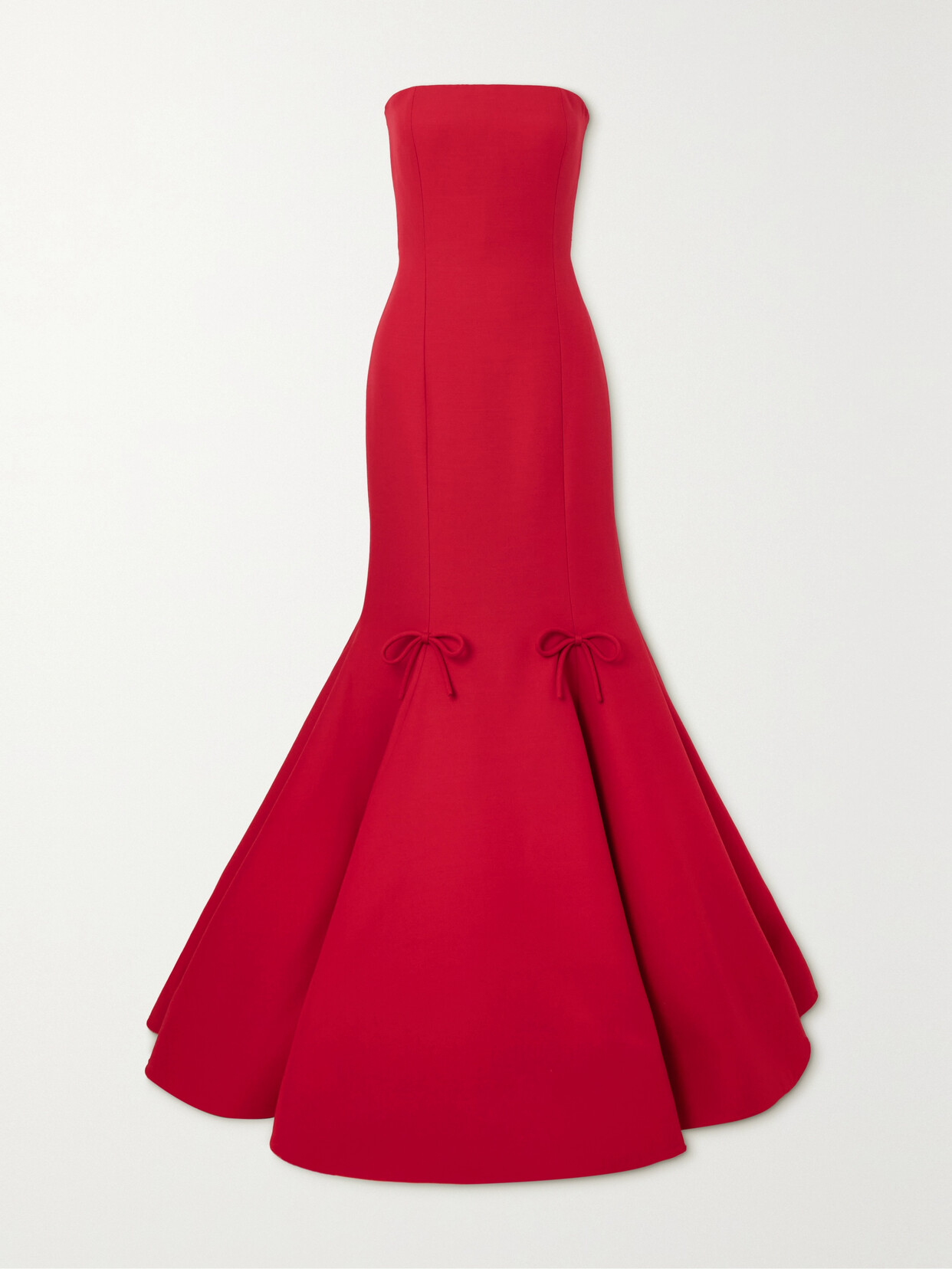 Valentino Garavani - Embellished Pleated Strapless Wool And Silk-blend Gown - Red