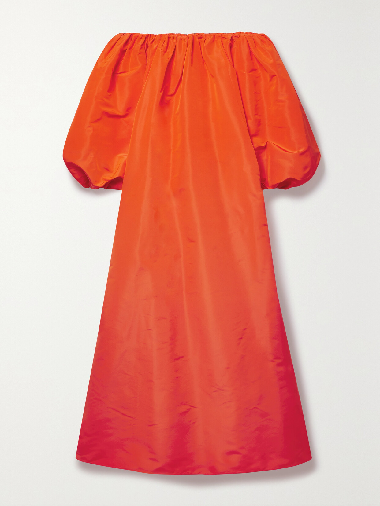 Valentino Off-the-shoulder Silk-taffeta Gown In Orange