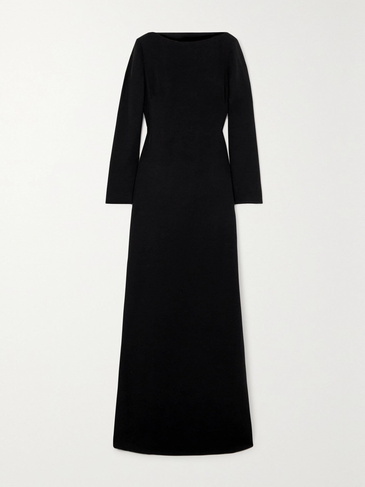 Valentino Open-back Silk-crepe Gown In Black