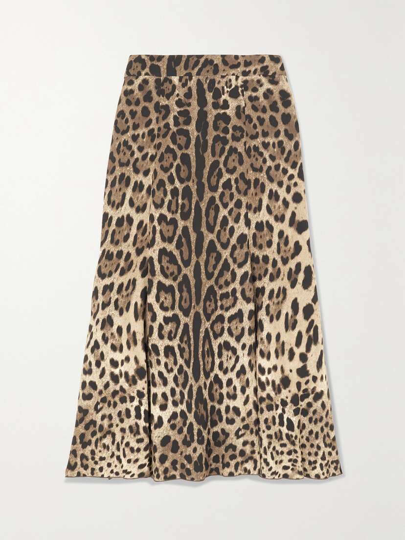 Dolce & Gabbana Leopard-print Stretch-crepe Midi Skirt