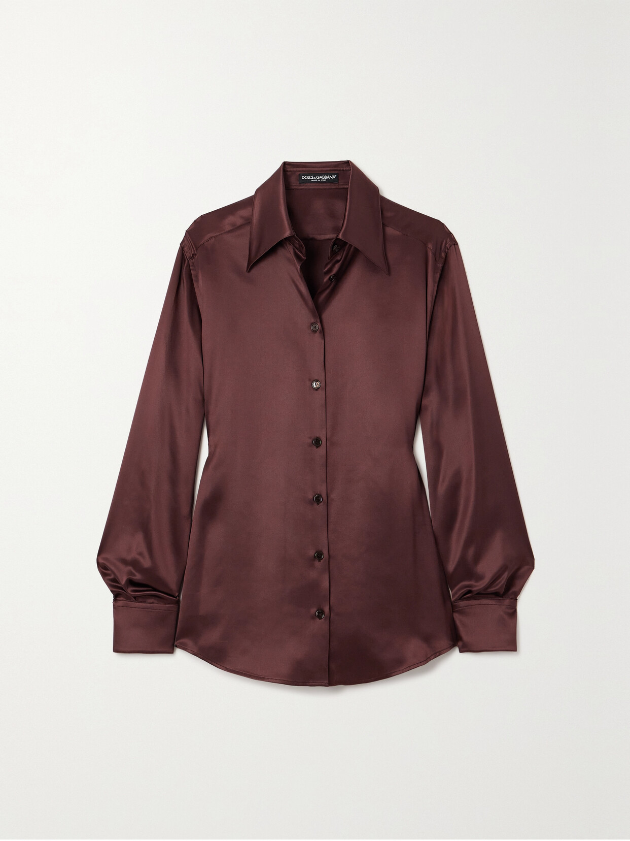 Dolce & Gabbana - Silk-satin Shirt - Brown